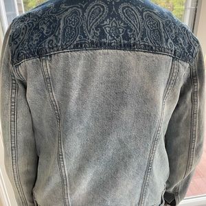 Gap Jean jacket with unique paisley decal